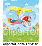 Poster, Art Print Of Boy Flying A Plane