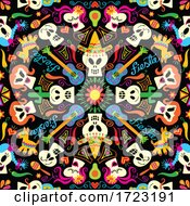 Poster, Art Print Of Skull And Skeleton Mexican Seamless Pattern