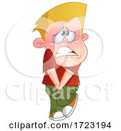 Poster, Art Print Of Blond Boy Having To Go To The Bathroom