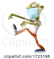 3d Green Zombie On A White Background