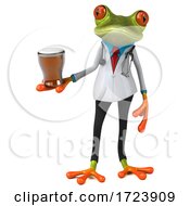3d Green Doctor Frog On A White Background