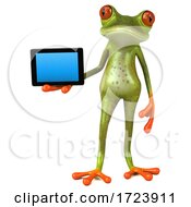 3d Green Frog On A White Background