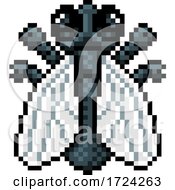 Poster, Art Print Of Fly Bug Insect Pixel Art Video Game 8 Bit Icon
