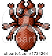 Poster, Art Print Of Ant Bug Insect Pixel Art Video Game 8 Bit Icon