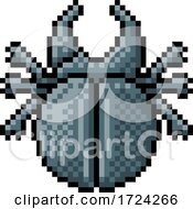 Poster, Art Print Of Beetle Bug Insect Pixel Art Video Game 8 Bit Icon