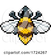 Poster, Art Print Of Bumble Bee Bug Insect Pixel Art Video Game Icon