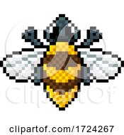 Bumble Bee Bug Insect Pixel Art Video Game Icon