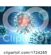 3D Medical Background With Virus Cells