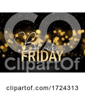 Poster, Art Print Of Black Friday Background With Glittery Bokeh Lights Design