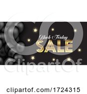 Poster, Art Print Of Black Friday Banner With Gold Stars And Balloons