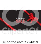 Poster, Art Print Of Black Friday Sale Banner With Red Ribbon
