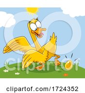 Golden Goose Laying An Egg by Hit Toon