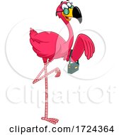 Female Pink Flamingo With A Purse
