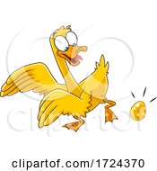Golden Goose Laying An Egg