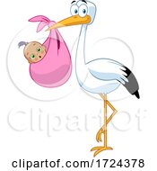 Poster, Art Print Of Stork With A Bundled Baby