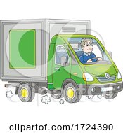 Poster, Art Print Of Man Driving A Moving Truck