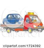 Poster, Art Print Of Man Towing A Car