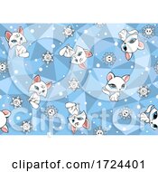 Poster, Art Print Of Cat And Snowflake Pattern