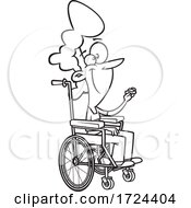 Poster, Art Print Of Cartoon Black And White Female Teacher In A Wheelchair