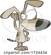 Cartoon Dog Cupping His Ear