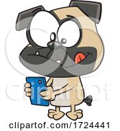 Cartoon Pug Dog Texting