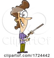 Cartoon Woman Using A Yard Stick by toonaday