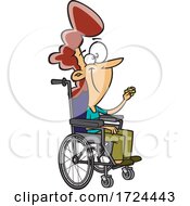 Cartoon Female Teacher In A Wheelchair