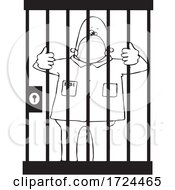 Poster, Art Print Of Cartoon Prisoner Wearing A Mask