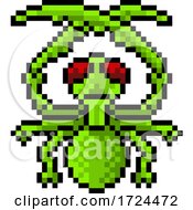 Poster, Art Print Of Praying Mantis Bug Insect Pixel Art Game Icon
