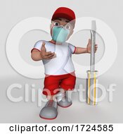 3D Sports Man Wearing A Mask On A White Background