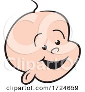 Poster, Art Print Of Cartoon Baby Face With A Happy Expression