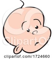 Poster, Art Print Of Cartoon Baby Face With A Puzzled Expression