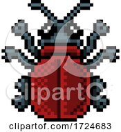 Poster, Art Print Of Bug Beetle Insect Pixel Art Video Game 8 Bit Icon
