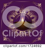 Poster, Art Print Of Diwali Background With Decorative Border