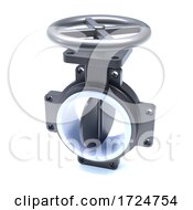 3d Butterfly Valve Against White Background