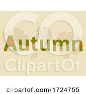 Poster, Art Print Of Autumn Decorative Text Over Falling Leaves Background