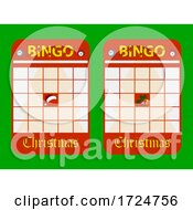 Poster, Art Print Of Christmas Red Blank Decorated Bingo Cards