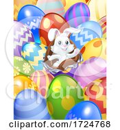 Easter Bunny Eggs Background Cartoon by AtStockIllustration