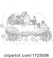 Poster, Art Print Of Santa Driving An Antique Car