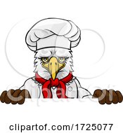 Poster, Art Print Of Eagle Chef Mascot Sign Cartoon Character