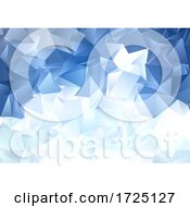 Poster, Art Print Of Ice Blue Low Poly Abstract Background Design