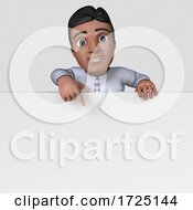 Poster, Art Print Of 3d Hispanic Business Man On A Shaded Background