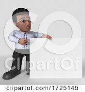 Poster, Art Print Of 3d Hispanic Business Man On A Shaded Background