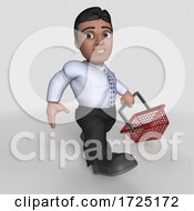 Poster, Art Print Of 3d Hispanic Business Man On A Shaded Background