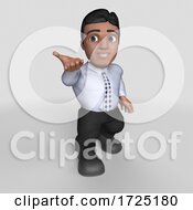 Poster, Art Print Of 3d Hispanic Business Man On A Shaded Background