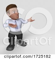 Poster, Art Print Of 3d Hispanic Business Man On A Shaded Background