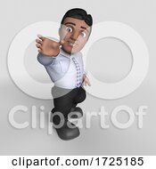 Poster, Art Print Of 3d Hispanic Business Man On A Shaded Background