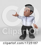 Poster, Art Print Of 3d Hispanic Business Man On A Shaded Background