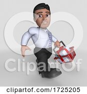 Poster, Art Print Of 3d Hispanic Business Man On A Shaded Background