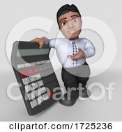 Poster, Art Print Of 3d Hispanic Business Man On A Shaded Background